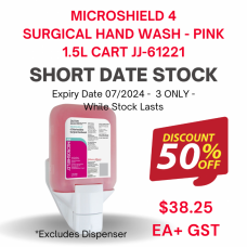 Microshield 4 Surgical Hand Wash - Pink - 1.5L Cart JJ-61221 - SHORT DATED STOCK SPECIAL - EX 07/2024 - LIMITED AVAILABLITY